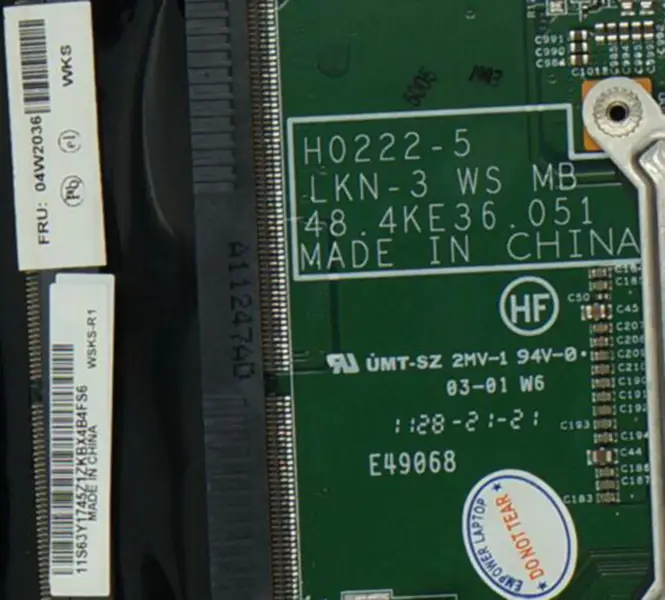 Lenovo W520 T520i PN:04W2036 Moederbord