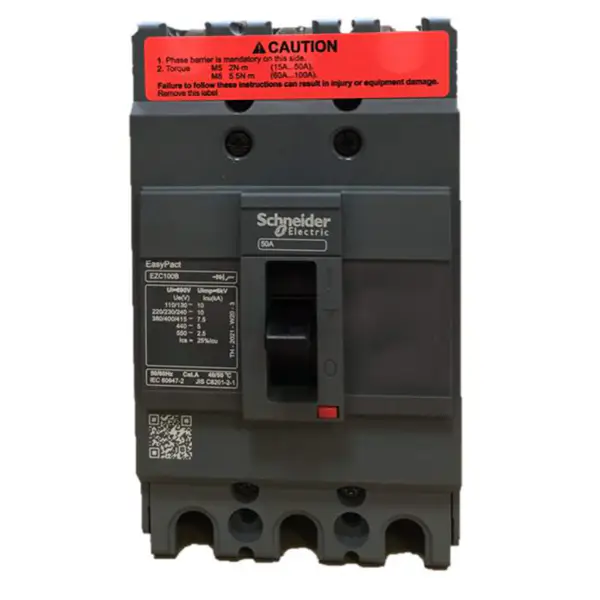 3-polige installatieautomaat Easypact EZC100B 3P50A