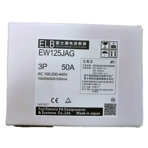 Fuji Vermogenschakelaar EW125JAG 3P 60A 15~125A