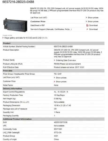 Siemens PLC naar hmi kabel 6ES7153-2BA81-0XB0 6ES71532BA810XB0