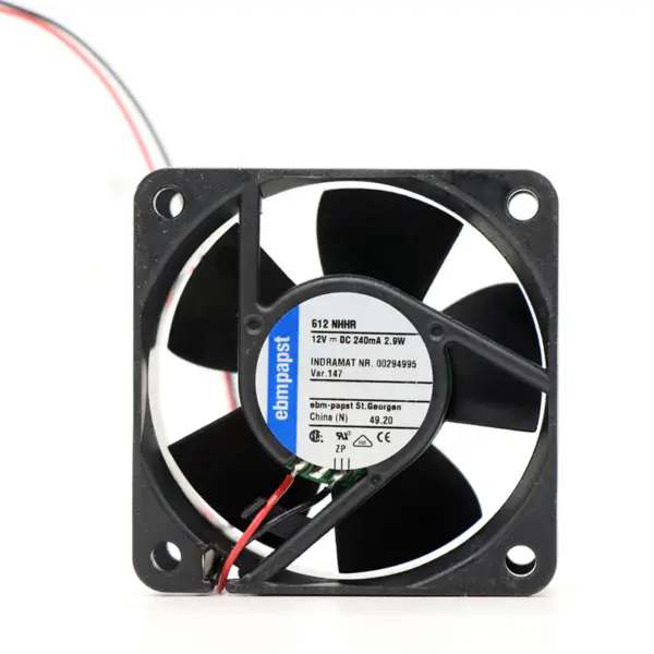 Ebmpapst 612NHHR-147 12VDC 240MA 2.9W 60* 60*25MM 240mA 2 Draadomschakelaar Axiale Koelventilator