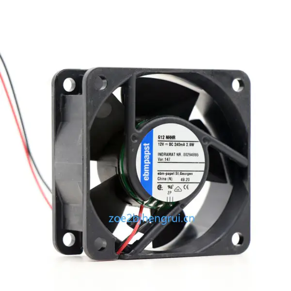 Ebmpapst 612NHHR-147 12VDC 240MA 2.9W 60* 60*25MM 240mA 2 Draadomschakelaar Axiale Koelventilator