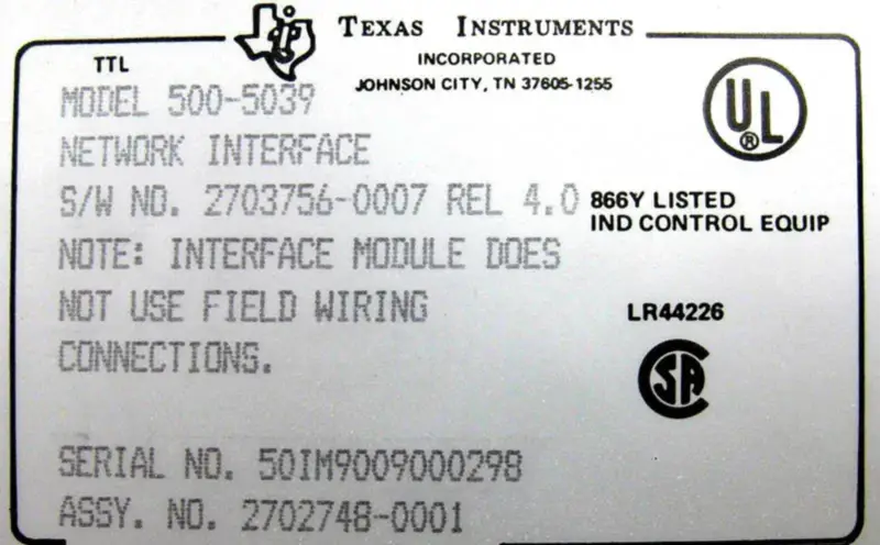 TEXAS INSTRUMENTEN 500-5039