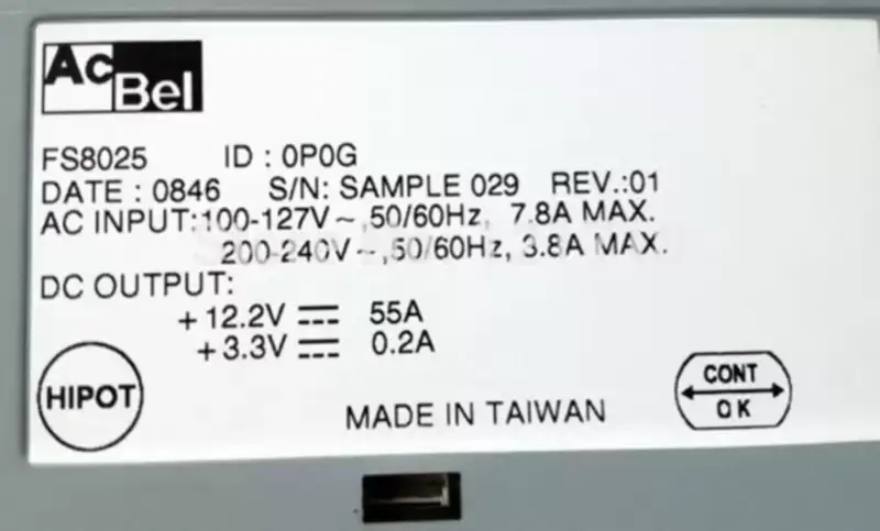 Acbel voeding acbe FS8025-0P0G 675W met twee maanden garantie industrieel moederbord