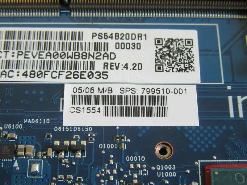 HP 799510-001 799510-501 799510-601 I5-5200U Moederbord