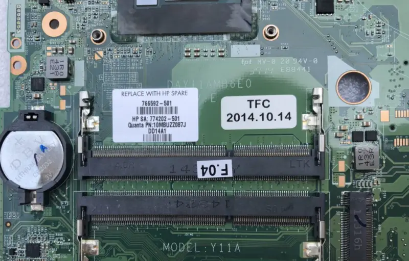 HP 766592-501 766592-601 766592-001 DAY11AMB6E0 met i7-4510U moederbord