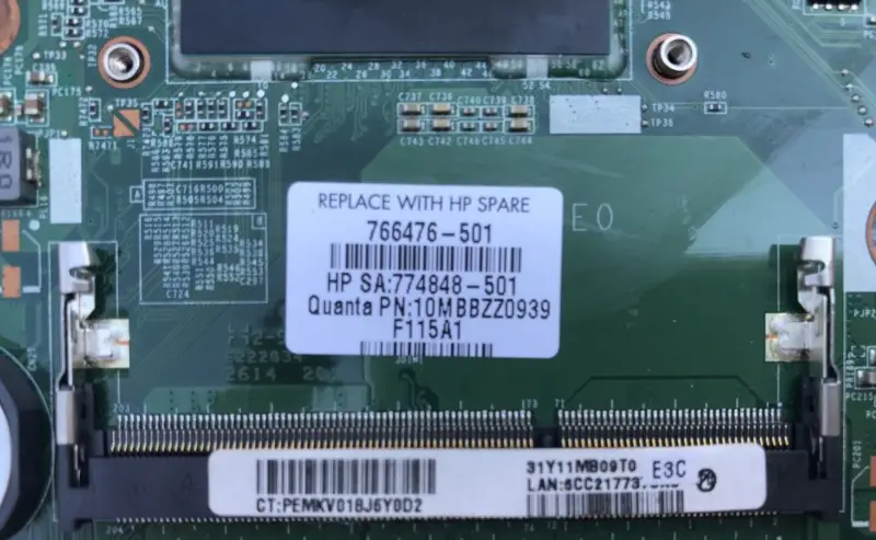 HP 766476-001 766476-501 766476-601 met i5-4210U moederbord