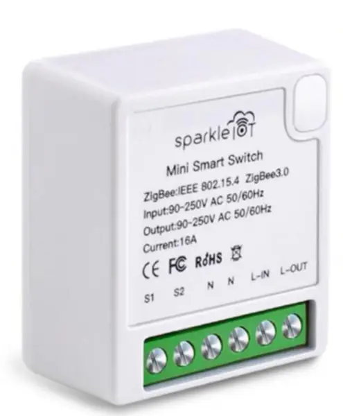 Aubess Tuya Zigbee 16A Mini Smart Switch Voice Control 2-weg