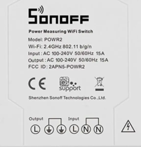SONOFF Pow R2 WiFi-schakelaar met meting van het stroomverbruik WiFi-schakelaar 15A Smart Wifi Switch Controller