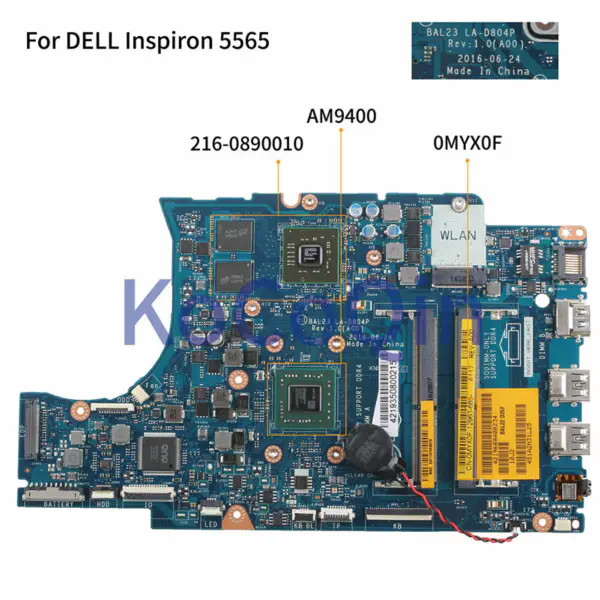 Dell 0MYX0F LA-D804P moederbord