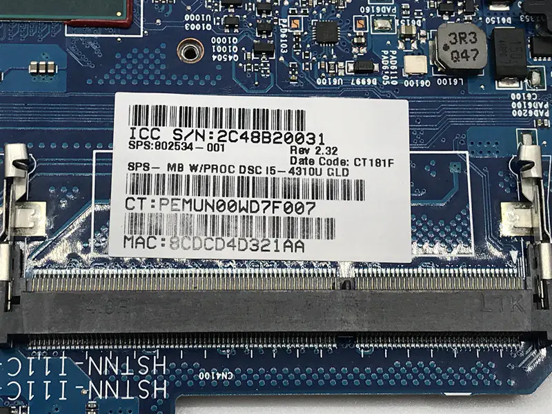 HP 836094-001 836094-501 836094-601 DAX1BDMB6F0 Moederbord