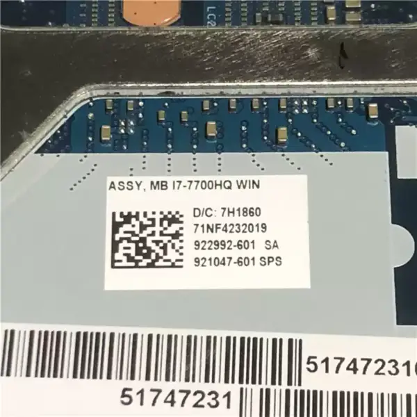 HP ZBook 15 G4 921048-001 921048-501 921048-601 LA-E161P Moederbord