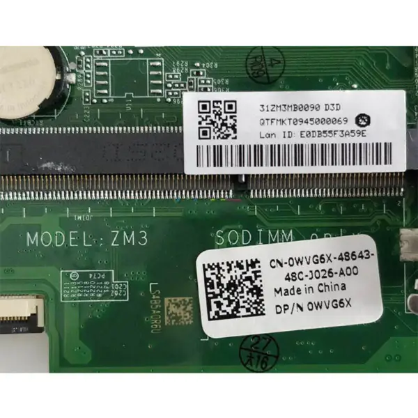 Dell 0WVG6X 11 3043 3152 3157 ATX moederbord