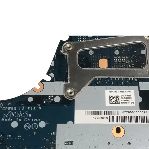 HP ZBook 15 G4 921048-001 921048-501 921048-601 LA-E161P Moederbord