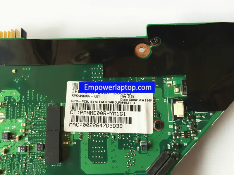 HP DV3000 DV3500 496097-001 PM45 9300M Moederbord