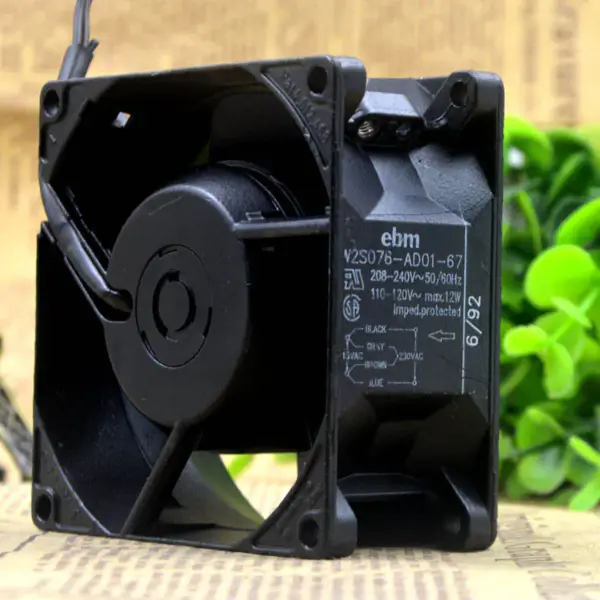 ebm W2S076-AD01-67 8CM 8038 208-240V/110-120V ventilator