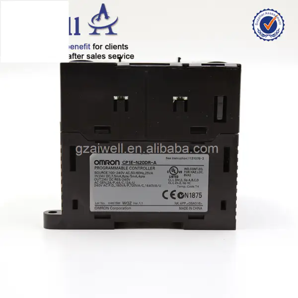 Industriële Omron PLC programmeercontroller CP1E-N20DR-A
