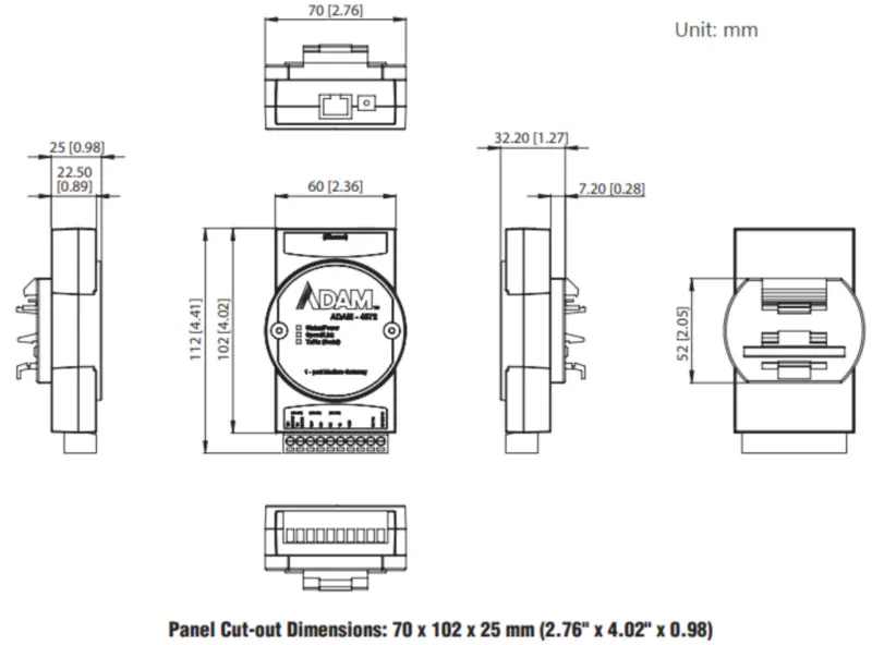 Advantech ADAM-4572-CE 1-poorts Modbus-gateway
