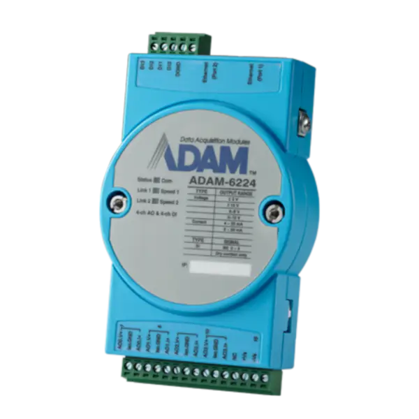 Advantech ADAM-6224-AE 4-kanaals geïsoleerde analoge uitgang Modbus TCP-module