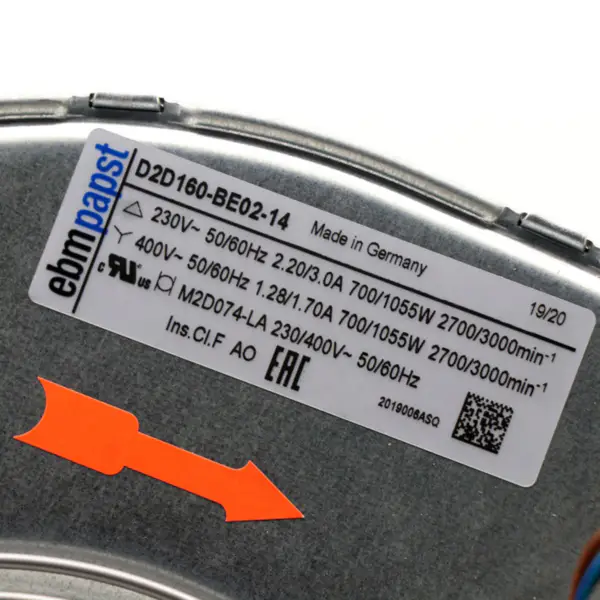Originele Duitsland Nieuwe Ebmpapst D2D160-BE02-14 160mm 230VAC 2.2A 700W 2700RPM Centrifugaal Koelventilator
