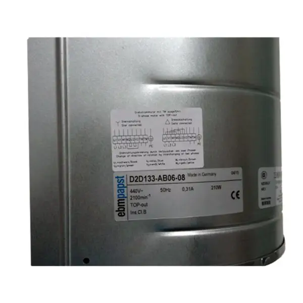 EBM PAPST 210W 0,31A D2D133-AB06-08 dubbele inlaat centrifugaalventilator kastkoeling