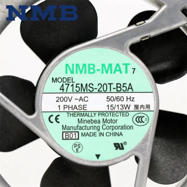 Originele Japan NMB-MAT 4715MS-20T-B5A 4715MS-20T-B50 12038 120*120*38mm 200VAC 50/60Hz 15/13W 102CFM Axiale Koelventilator