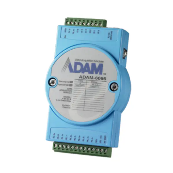 Advantech ADAM-6066-D 6-ch digitale ingang en 6-ch vermogensrelais Modbus TCP-module