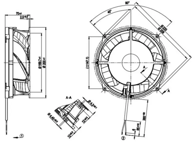 Duitse ebmpapst ventilator W1G180-AB11-32 32/60V koelventilator