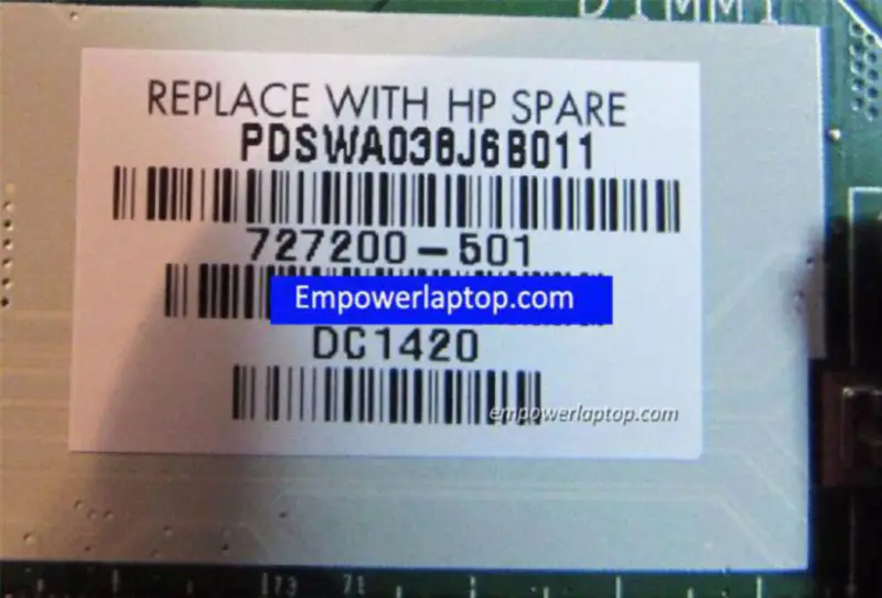 HP 14 TOUCHSMART A6-5200 727200-501 Moederbord