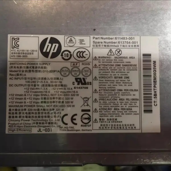 HP D10-320P1A PS-4321-2HP Voeding