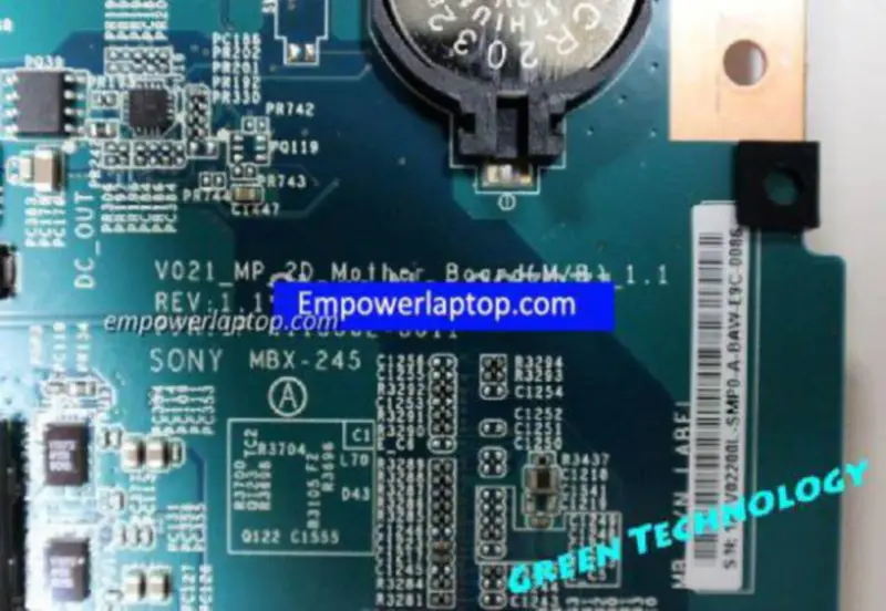 Sony A1832541A V021_MP 1P-0113J02-8011 MBX-245 Moederbord