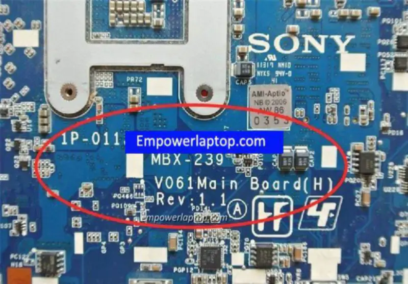 Sony VPC-CB MBX-239 A1848532A 1P-0113201-8011 Moederbord