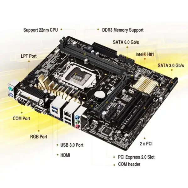 H81 Moederbord Voor Asus H81m-v3