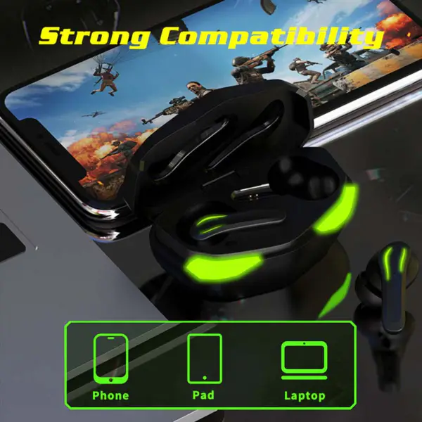 2023 Mobiele Handsfree Draadloze Oortelefoon 65ms Lage Latency Gaming Headset Noise Cancelling D17 Tws Earbuds