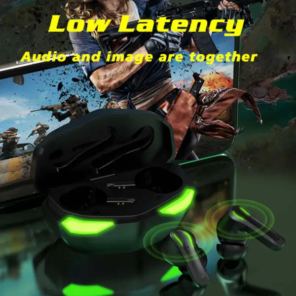 2023 Mobiele Handsfree Draadloze Oortelefoon 65ms Lage Latency Gaming Headset Noise Cancelling D17 Tws Earbuds
