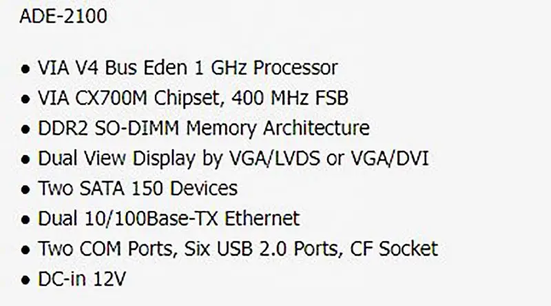 Ade-2100 Industrieel Besturings Moederbord Met 1gb Geheugen High-end Embedded Moederbord 3.5