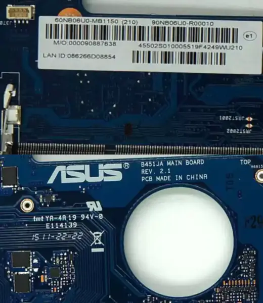 ASUS B451J B451JA Moederbord