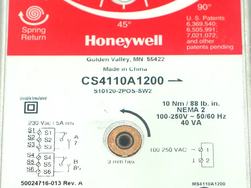 Honeywell CS4110A1200 klepactuator