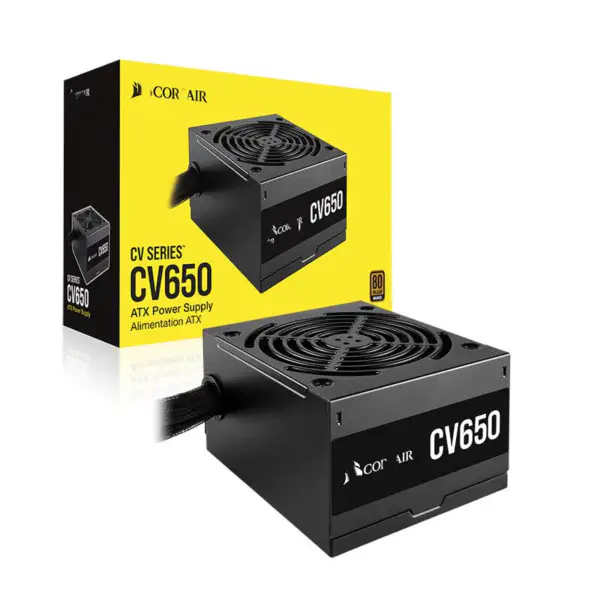 Cors Air Power Pc Voeding Cv650 650w Atx Hoge Voeding 80plus Geluidsarme Ventilator Rps0128