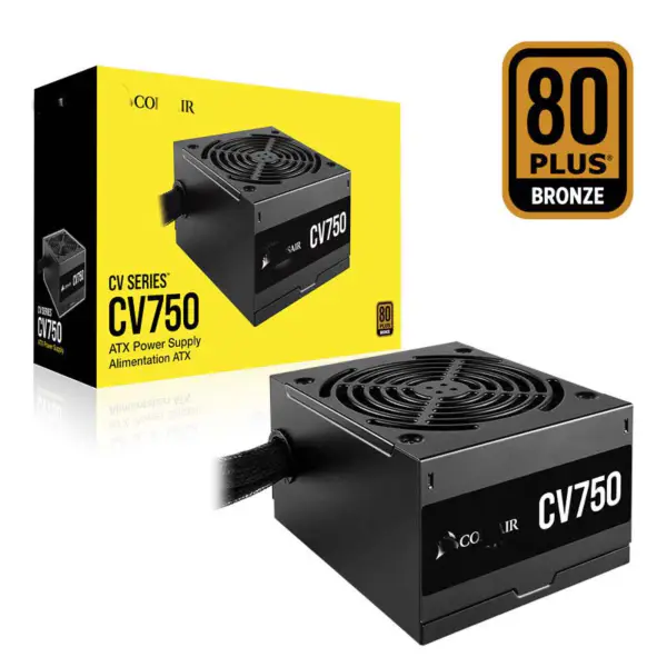 Cors Air Power Pc Voeding Cv750 750w Atx Hoge Voeding 80plus Geluidsarme Ventilator Rps0146