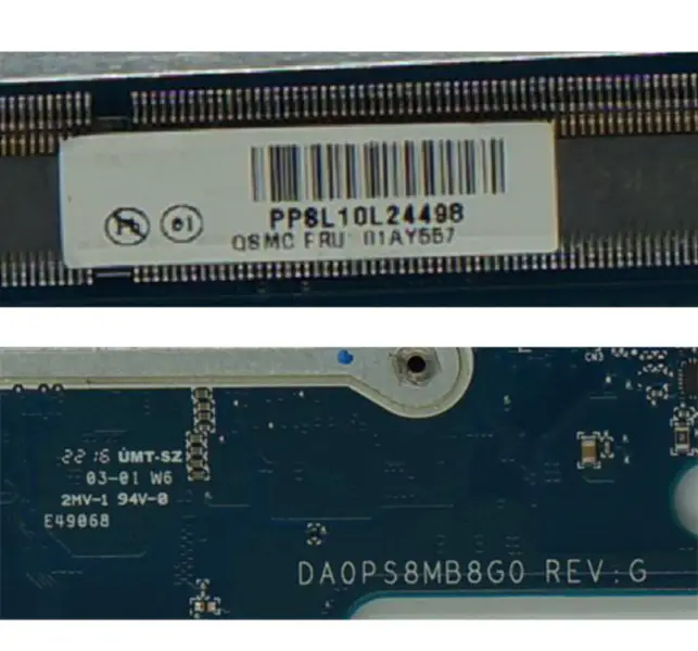 DA0PS8MB8G0 voor Lenovo Thinkpad 13 Laptop Moederbord FRU 01AY547 01AY557 01AV598 SR2EY I5-6200U DDR3L