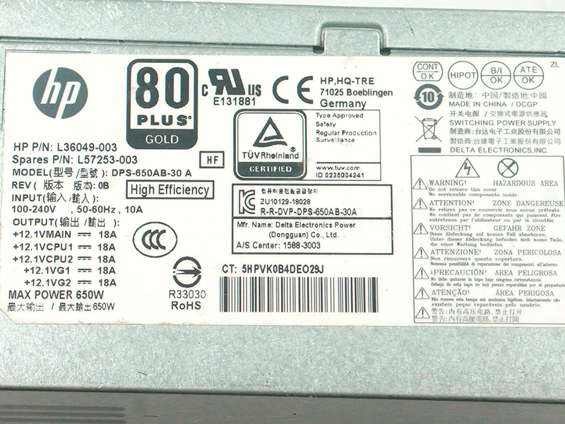 PSU voor HP 800 Z2 G4 4Pin 650W schakelende voeding DPS-650AB-30 A L36048-003 L36049-003 L57253-003