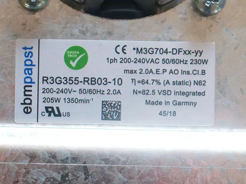 Ebmpapst R3G355-RB03-10 ventilator