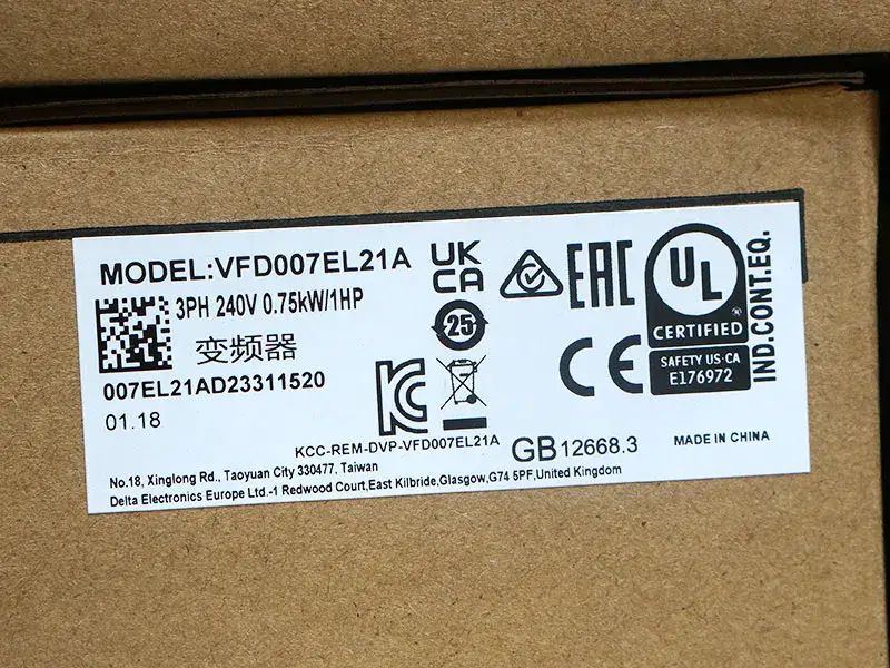 Delta VFD007EL21A Frequentieregelaar