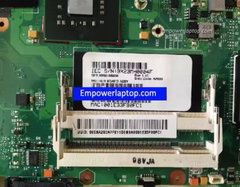 Toshiba satelliet E105 GM45 6050A2218301-MB-A03 Moederbord