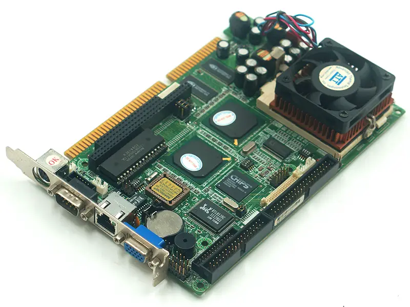 FB2502 VER:1.4 moederbord met CPU en FAN