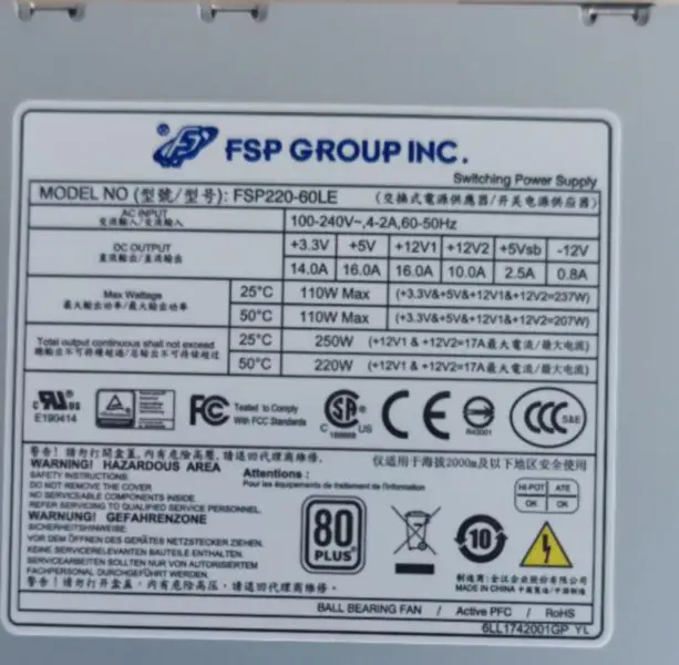FSP220-60LE Voeding