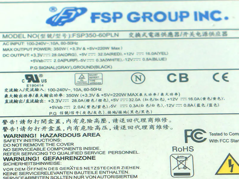 PSU voor FSP -5V 350W schakelende voeding FSP350-60PLN