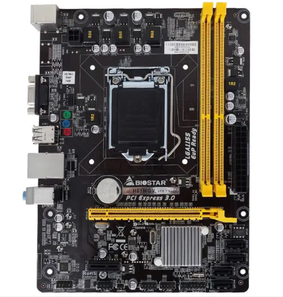 Biostar H61MGV Moederbord H61 LGA1155 Alle solid-state