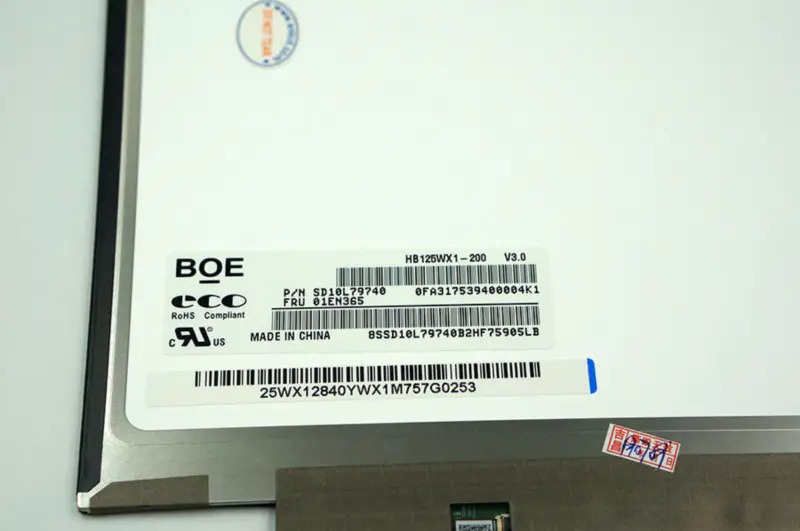 12,5 inch BOE LCD LP125WH2 TPB1 HB125WX1-100 HB125WX1-200 voor HP EliteBook 820 LCD-scherm 30pin
